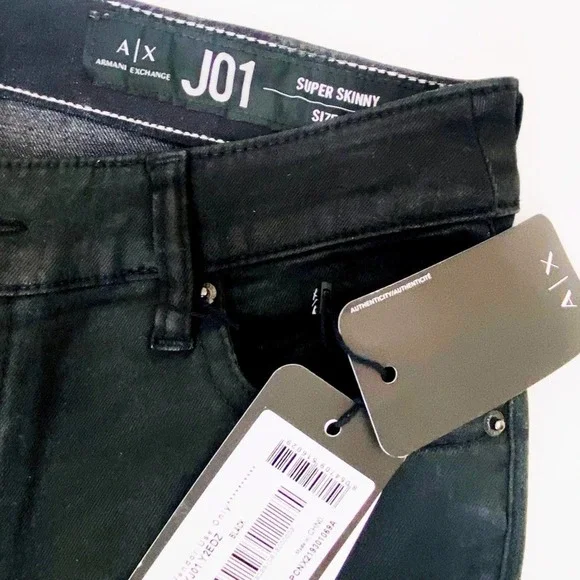 Armani Exchange J01 Black Super Skinny Jeans, size 26 - Picture 7 of 11